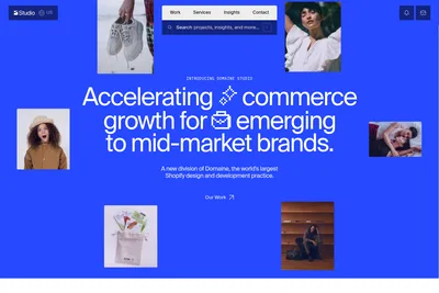Screenshot of the Domaine Studio homepage