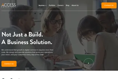 Screenshot of the Access Solutions homepage