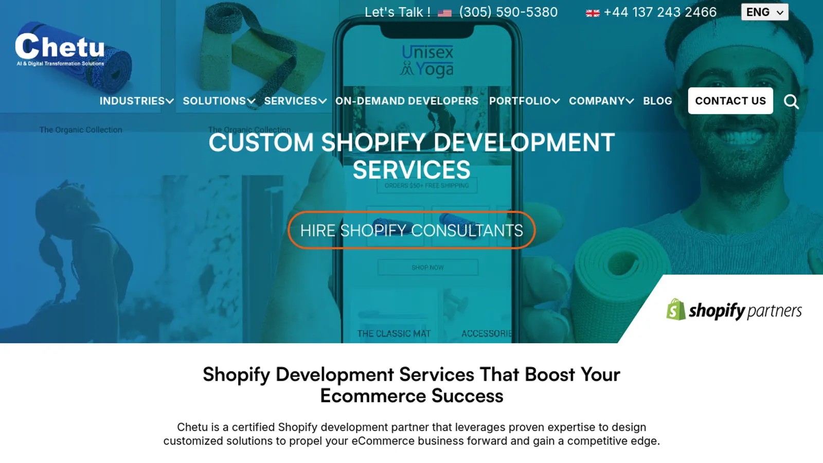 Screenshot of the Chetu, Inc. homepage