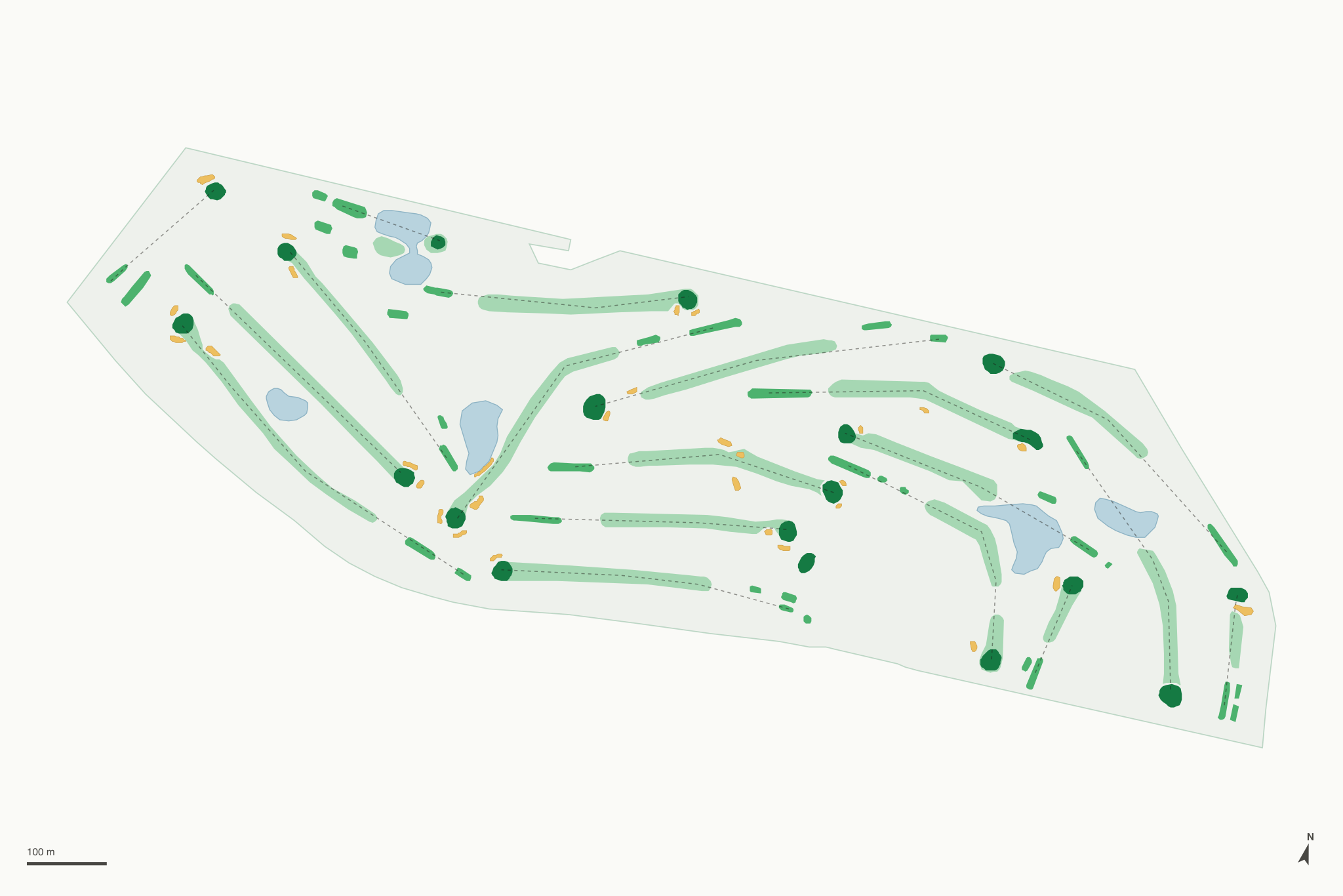 Map of Green Oaks Golf Course