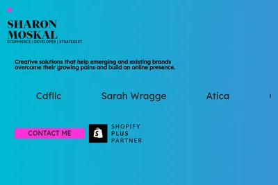 Screenshot of the Sharon Moskal homepage