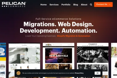 Screenshot of the Pelican Commerce homepage