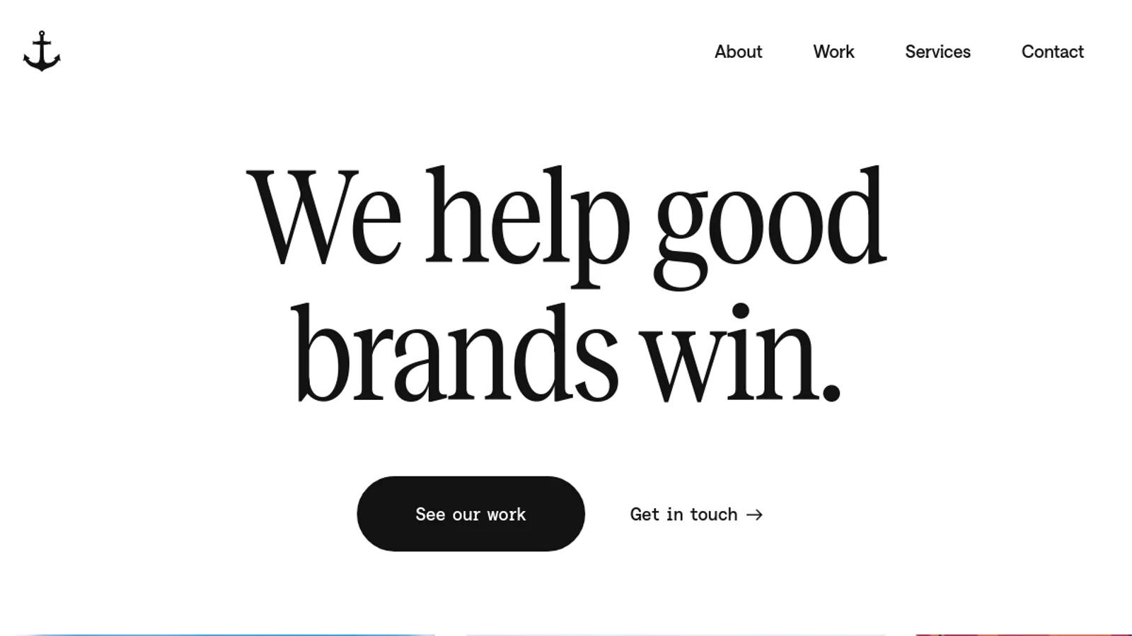 Screenshot of the Anchour homepage