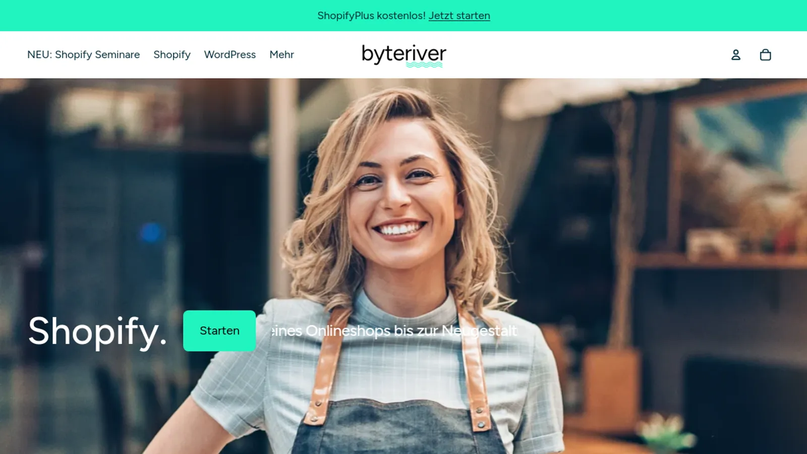 Screenshot of the byteriver.de homepage