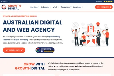 Screenshot of the Growth Digital homepage
