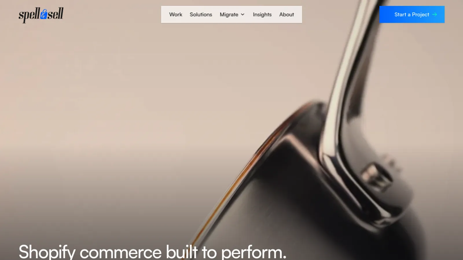 Screenshot of the Spell & Sell homepage