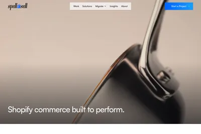 Screenshot of the Spell & Sell homepage