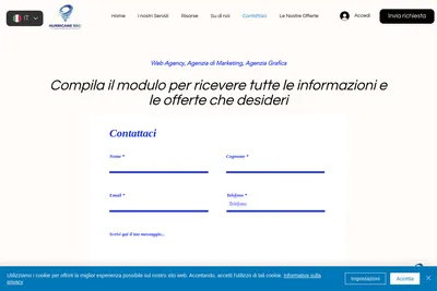 Screenshot of the HurricaneSrg homepage