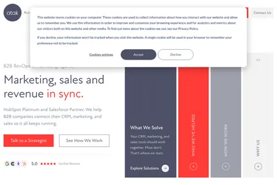 Screenshot of the ATAK INTERACTIVE, INC. homepage