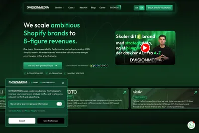 Screenshot of the DVISIONMEDIA homepage
