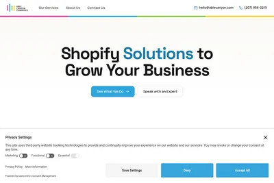 Screenshot of the Able Canyon, LLC homepage