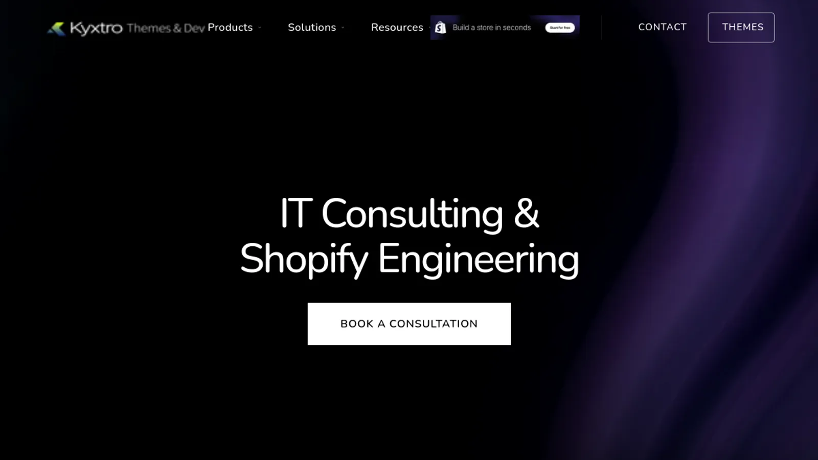 Screenshot of the Kyxtro homepage