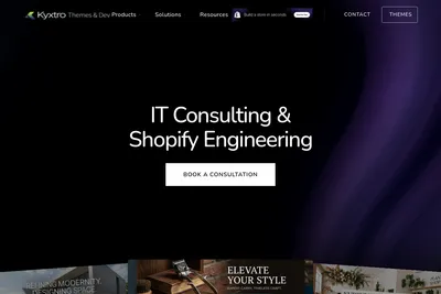 Screenshot of the Kyxtro homepage