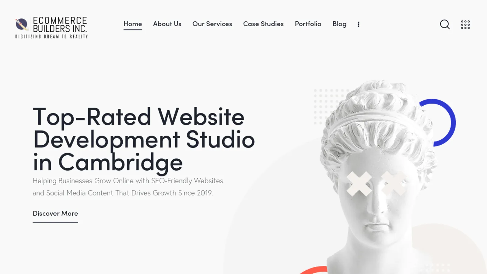 Screenshot of the Ecommerce Builders Inc. homepage