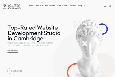 Screenshot of the Ecommerce Builders Inc. homepage