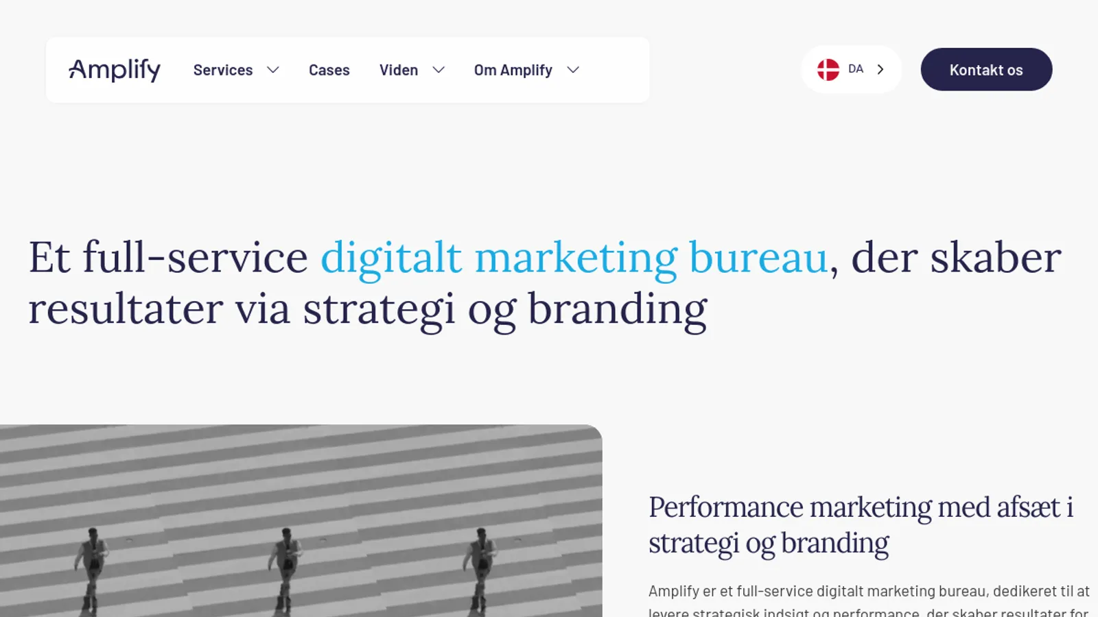Screenshot of the Amplify homepage