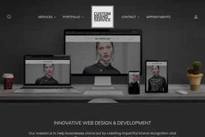 Screenshot of the Custom Brand Service homepage