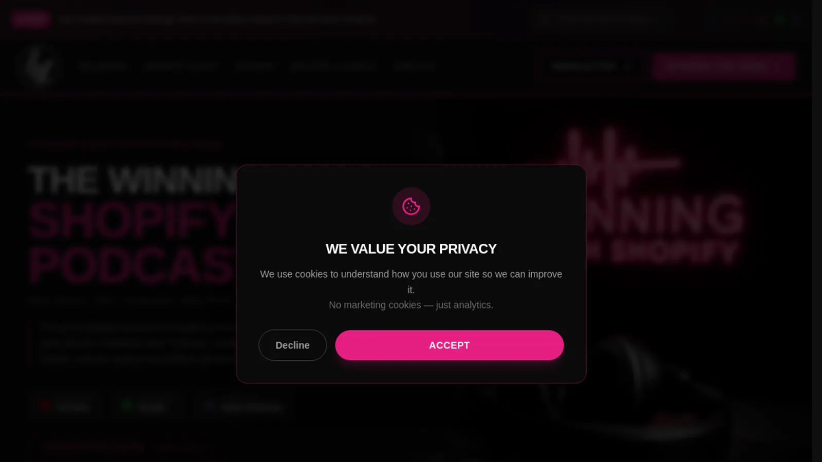 Screenshot of the WWS Podcast & Consultancy homepage