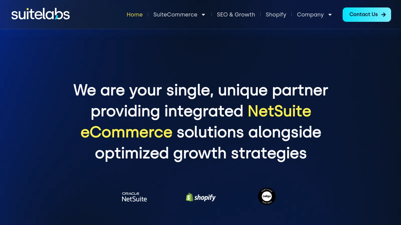 Screenshot of the SuiteLabs homepage