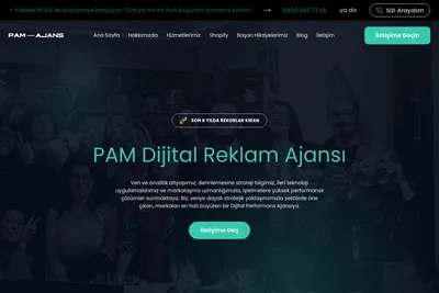 Screenshot of the Pam Dijital Reklam Ajansı Tic Ltd Şti homepage