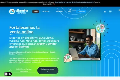 Screenshot of the Vitamina Online homepage