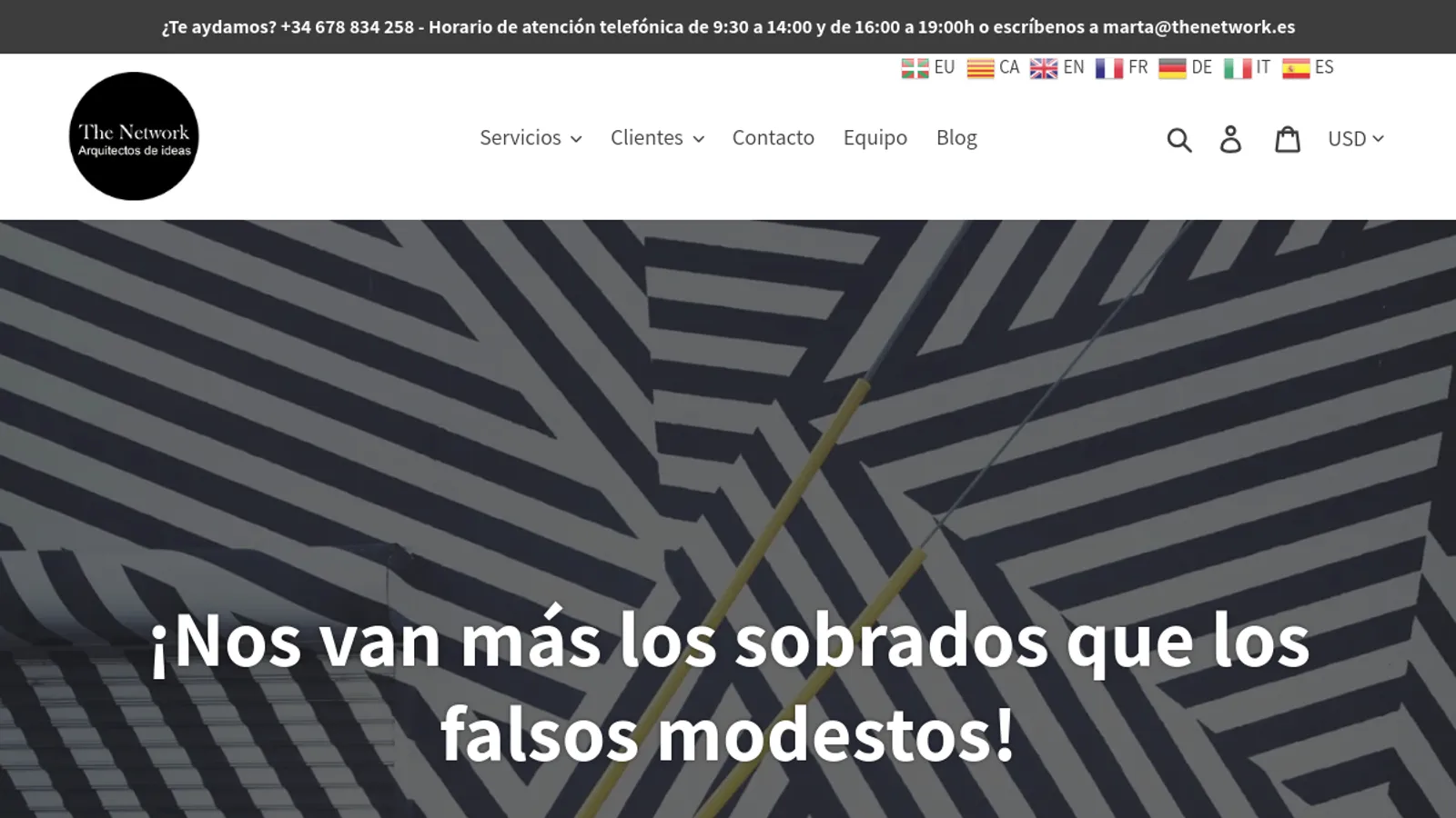 Screenshot of the The Network arquitectos de ideas homepage