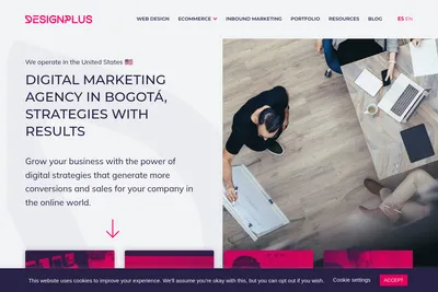 Screenshot of the DesignPlus S.A.S homepage
