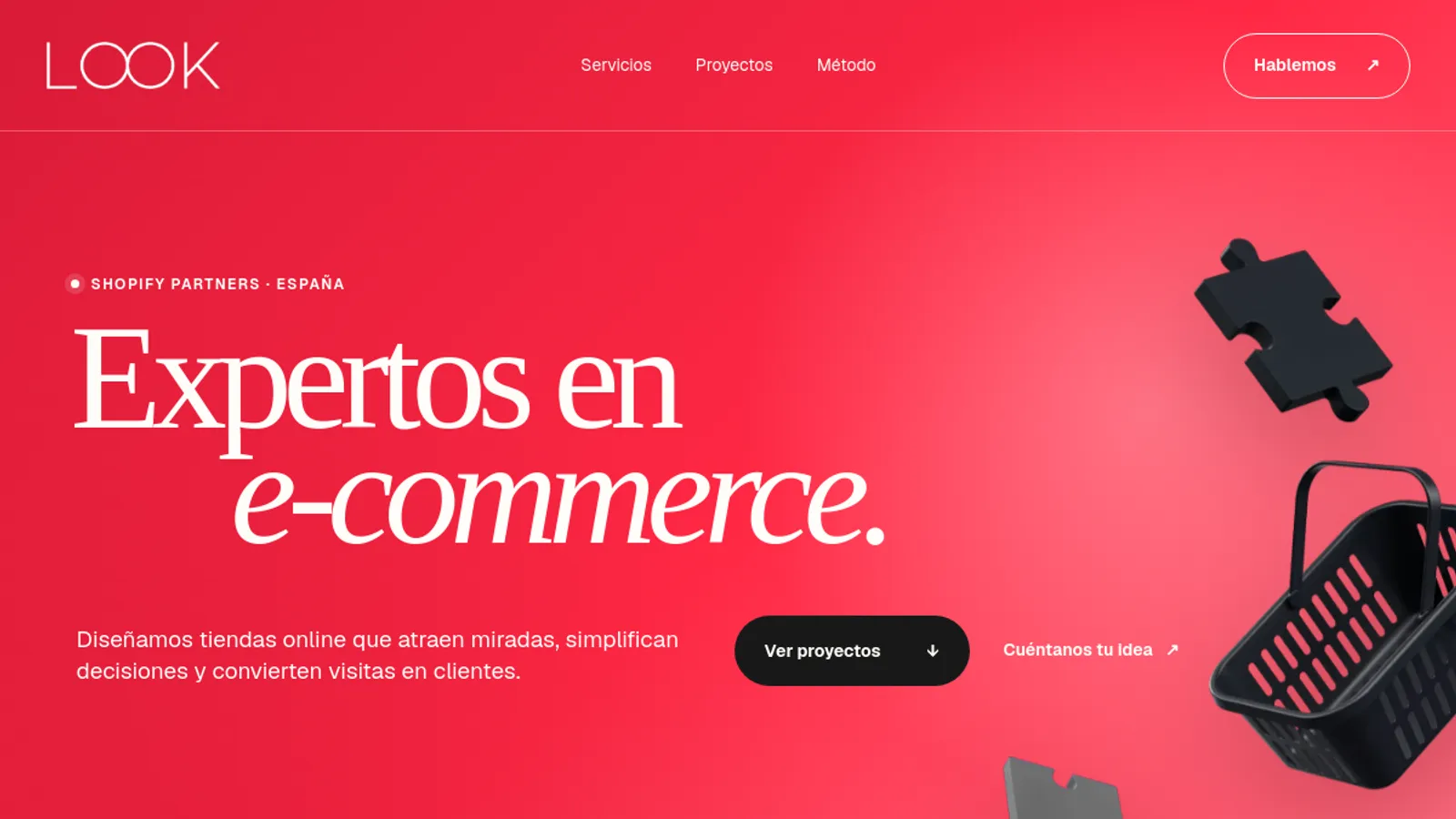 Screenshot of the Agencia Look homepage