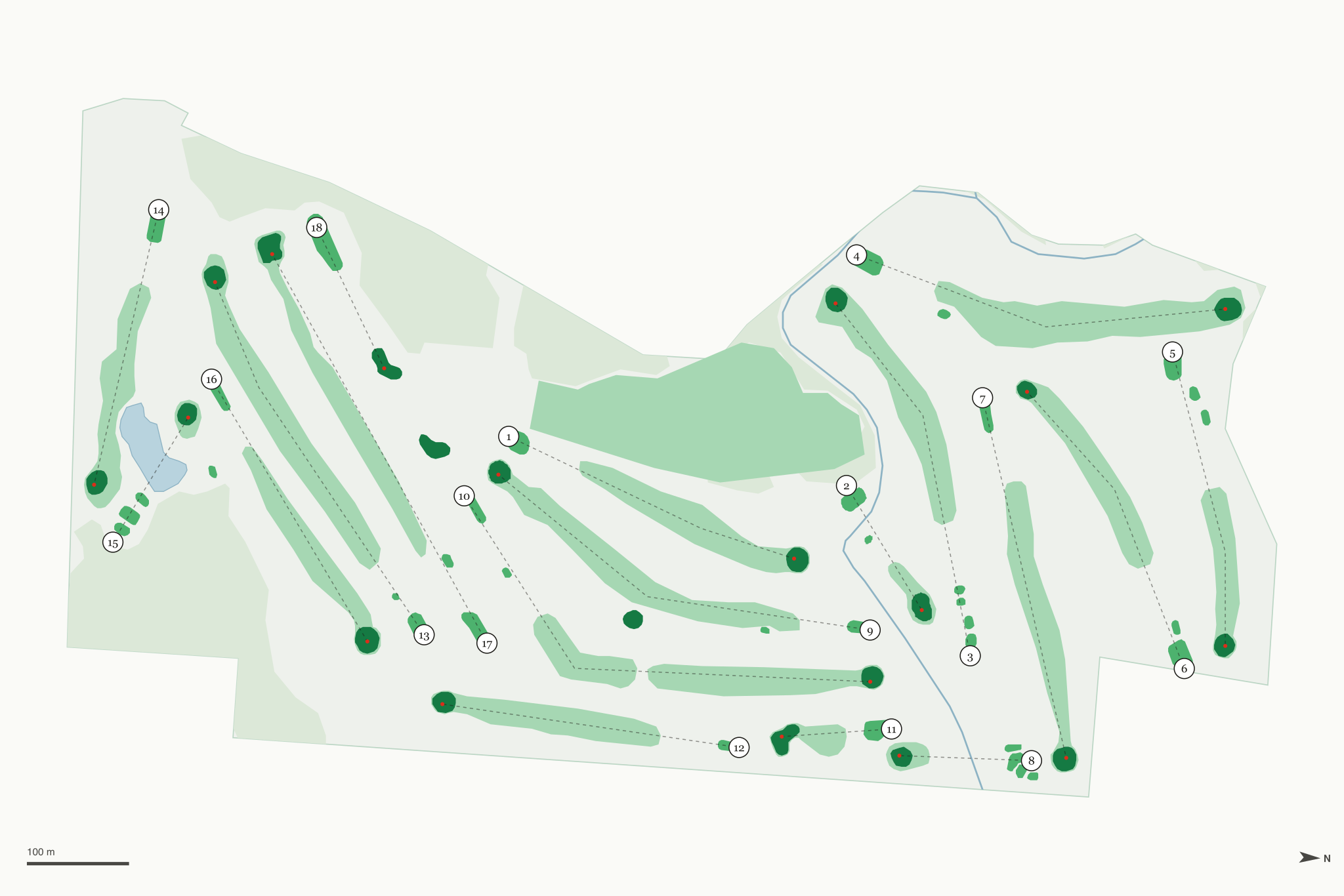 Map of Duck Creek Golf Course