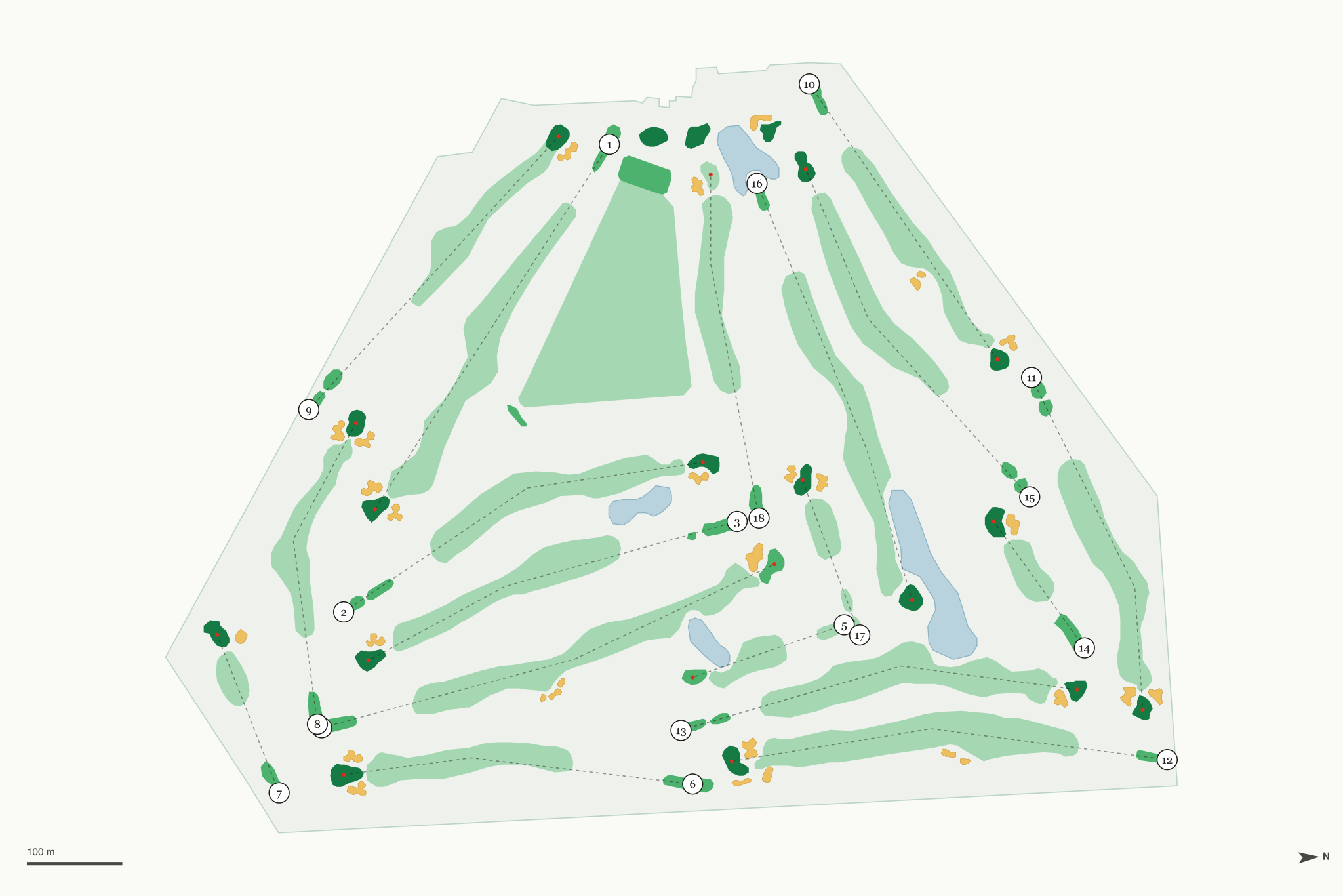Map of Larchmont Golf Course
