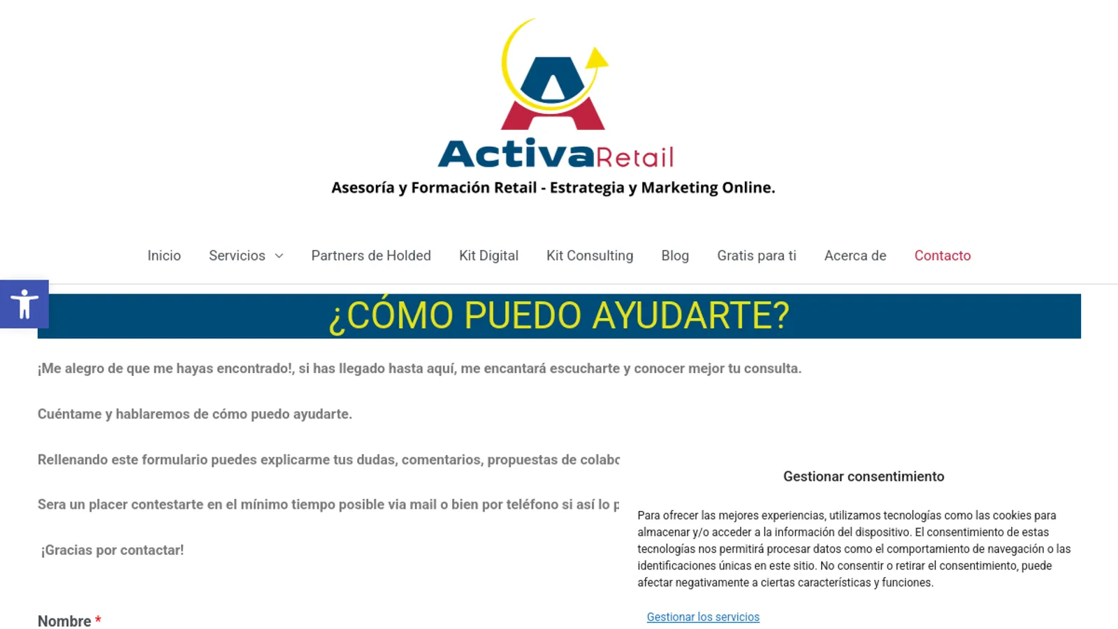 Screenshot of the José María Parra Activa Retail homepage