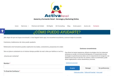 Screenshot of the José María Parra Activa Retail homepage