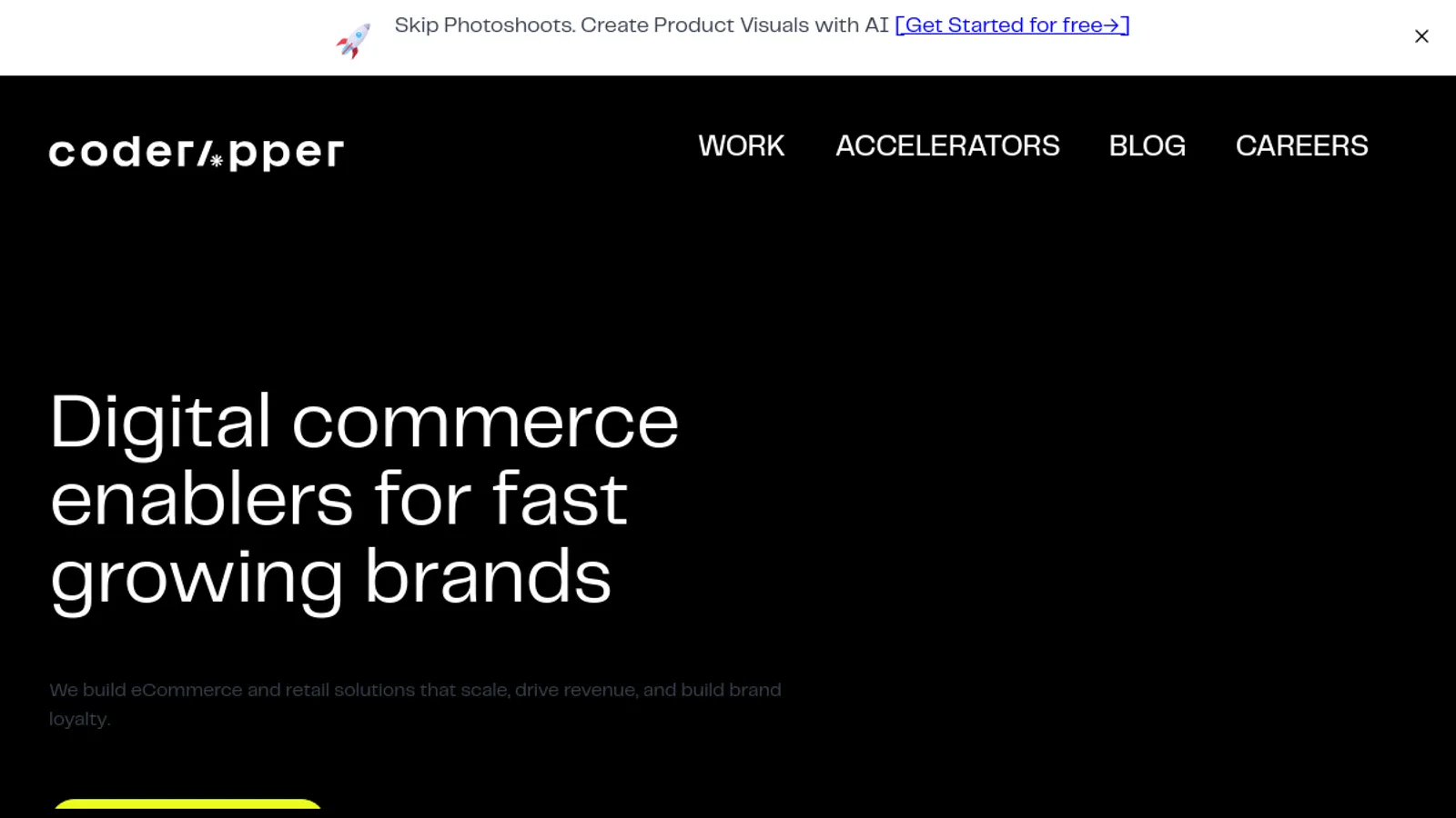 Screenshot of the Coderapper homepage