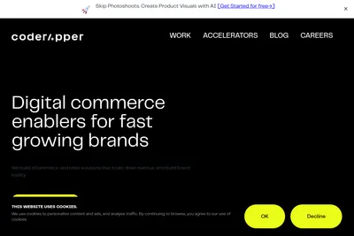 Screenshot of the Coderapper homepage