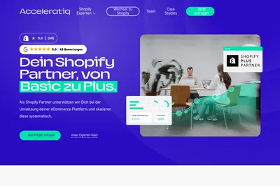 Screenshot of the Acceleratiq homepage