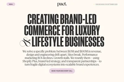 Screenshot of the Pact Studio homepage