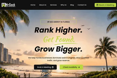 Screenshot of the MrGeek Digital homepage