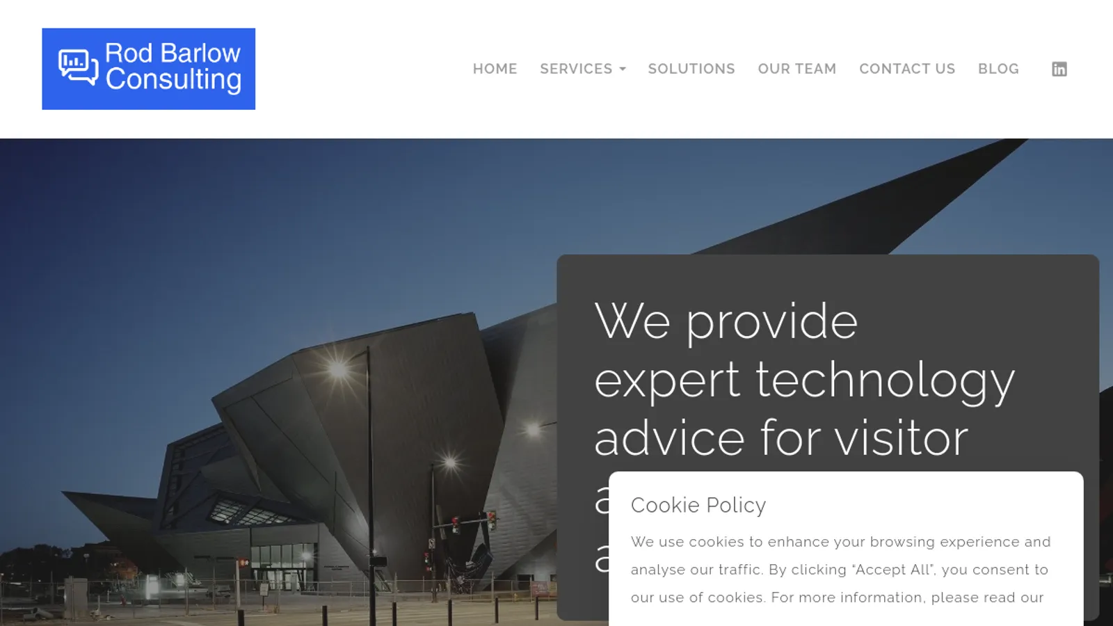 Screenshot of the Rod Barlow Digital Consultancy Ltd homepage
