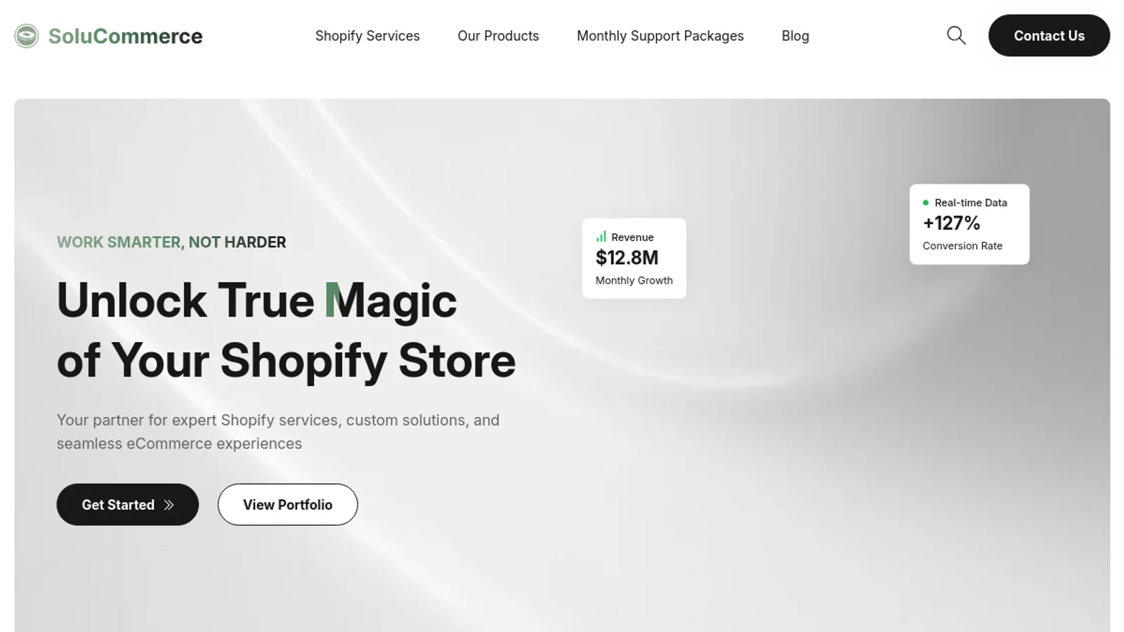 Screenshot of the ArenaCommerce homepage