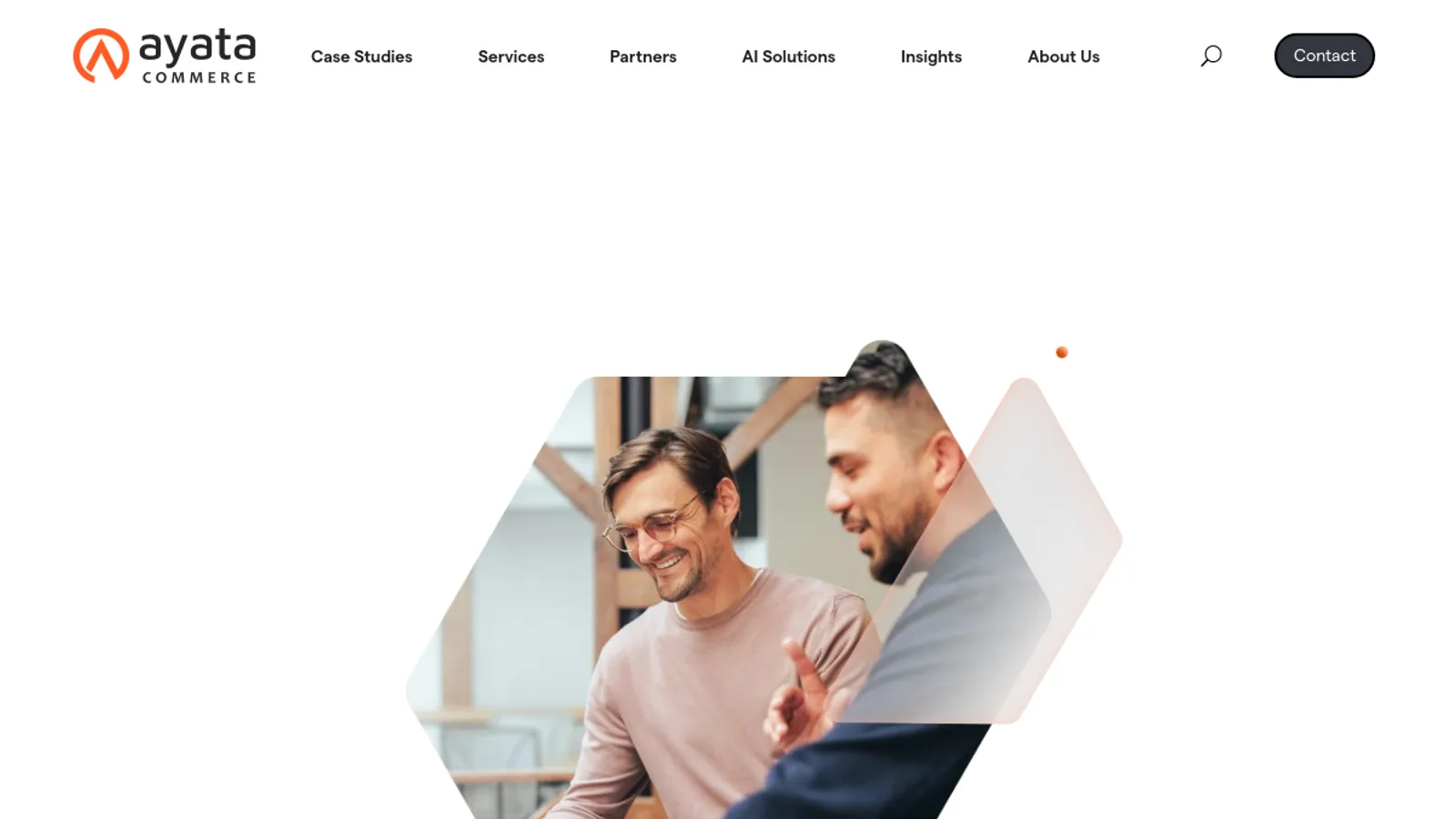 Screenshot of the AyataCommerce homepage