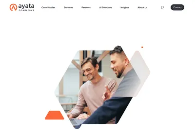 Screenshot of the AyataCommerce homepage