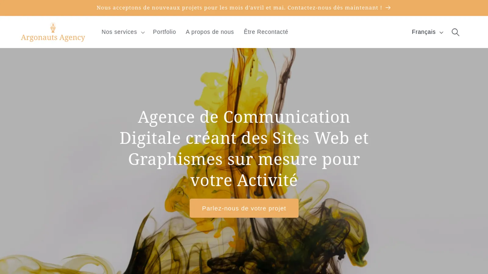 Screenshot of the Argonauts Agency homepage