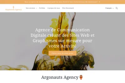 Screenshot of the Argonauts Agency homepage