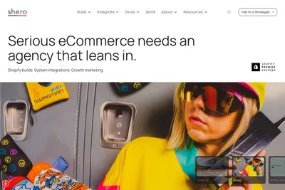 Screenshot of the Shero Commerce homepage