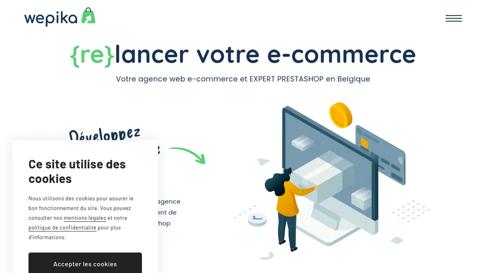Screenshot of the Top On Web homepage