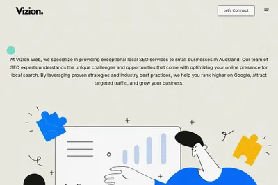 Screenshot of the Vizion Web homepage