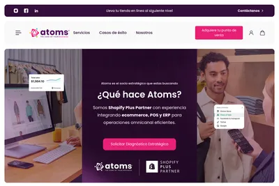 Screenshot of the Atoms eCommerce homepage
