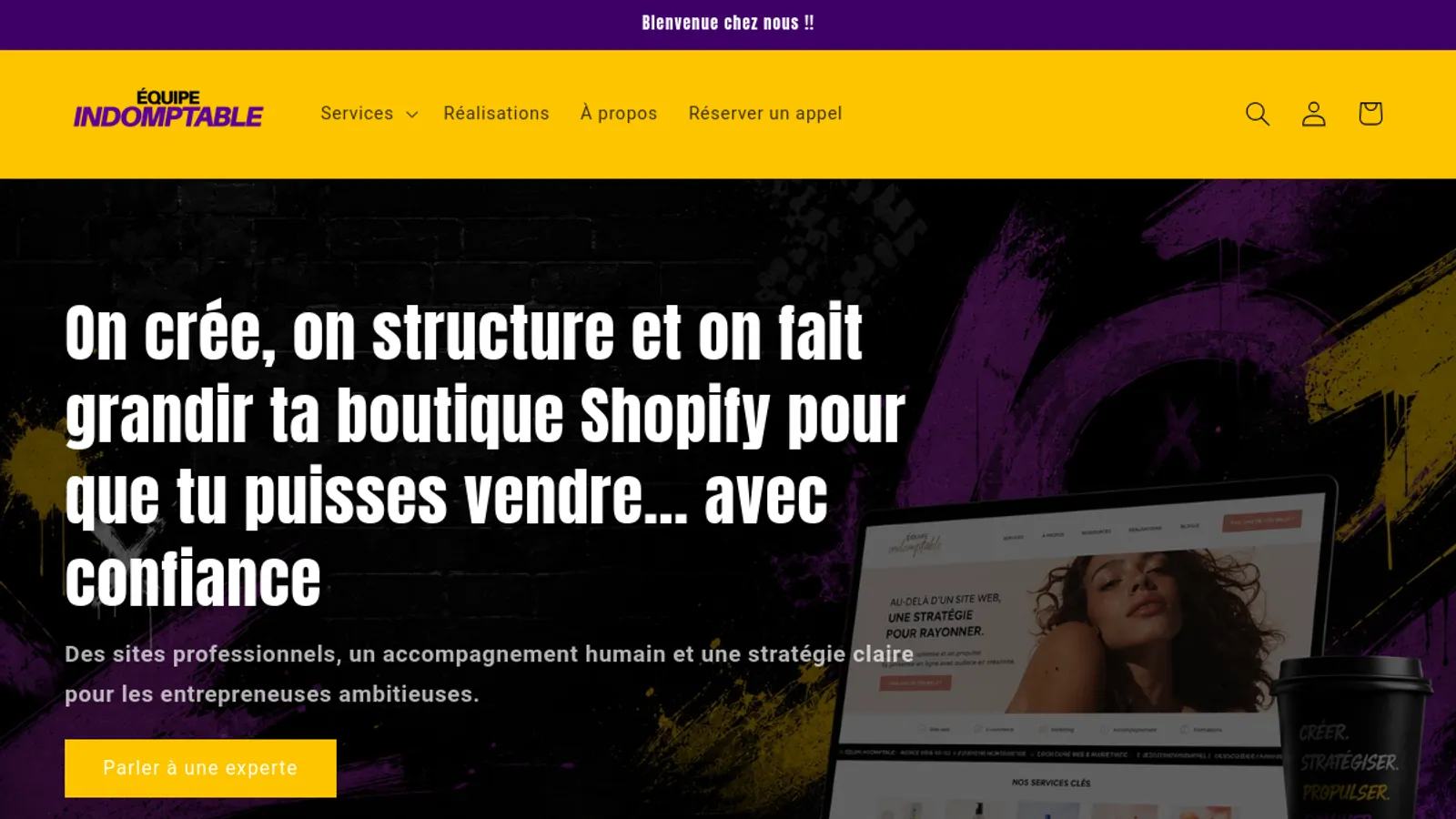 Screenshot of the L'Équipe Indomptable homepage