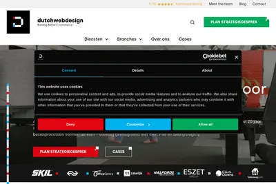 Screenshot of the Dutchwebdesign homepage