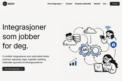 Screenshot of the Kréatif AS homepage